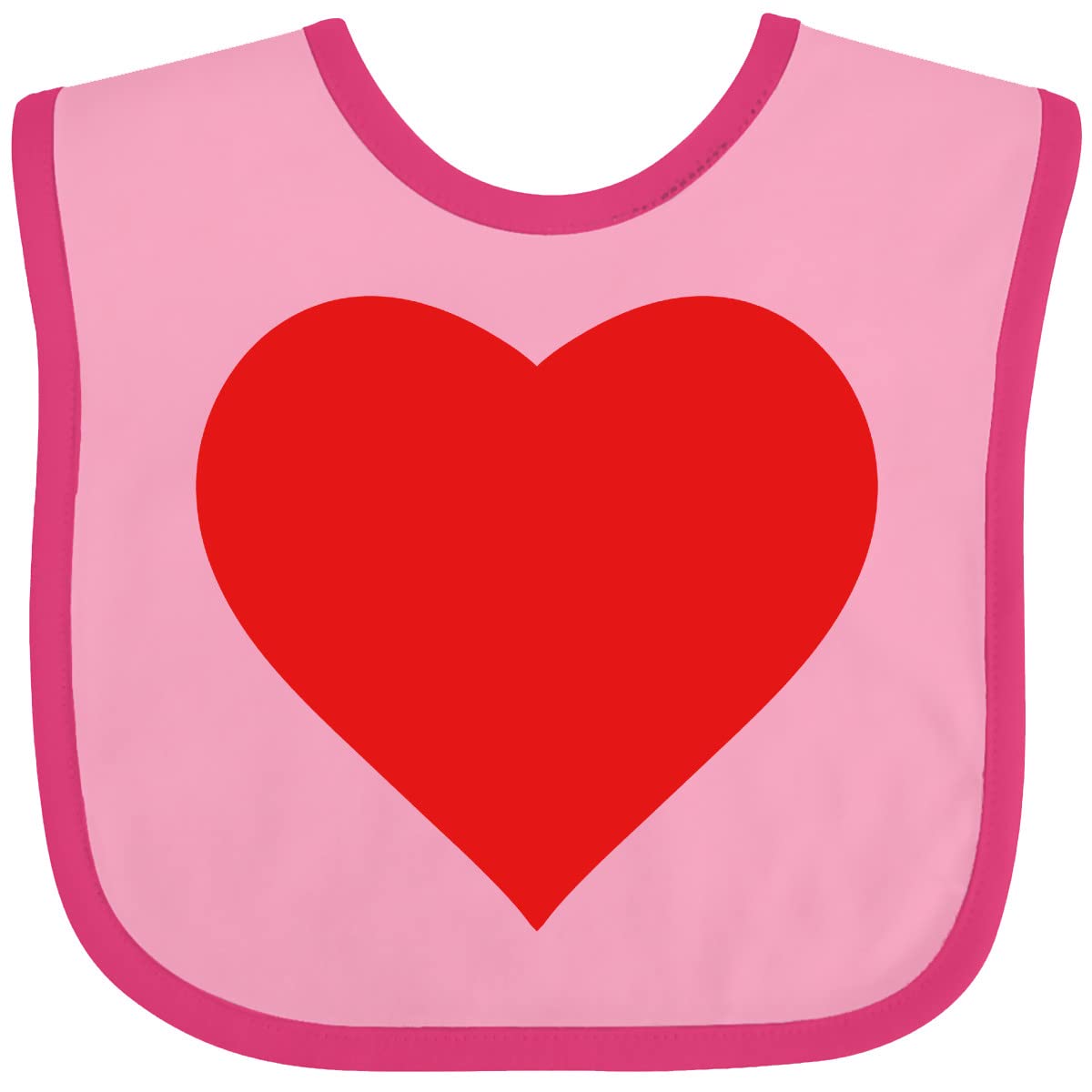 Inktastic Red Heart Baby Bib - Soft Cotton Drool Bib for Infants & Toddlers - Perfect for Feeding, Teething, and Everyday Use