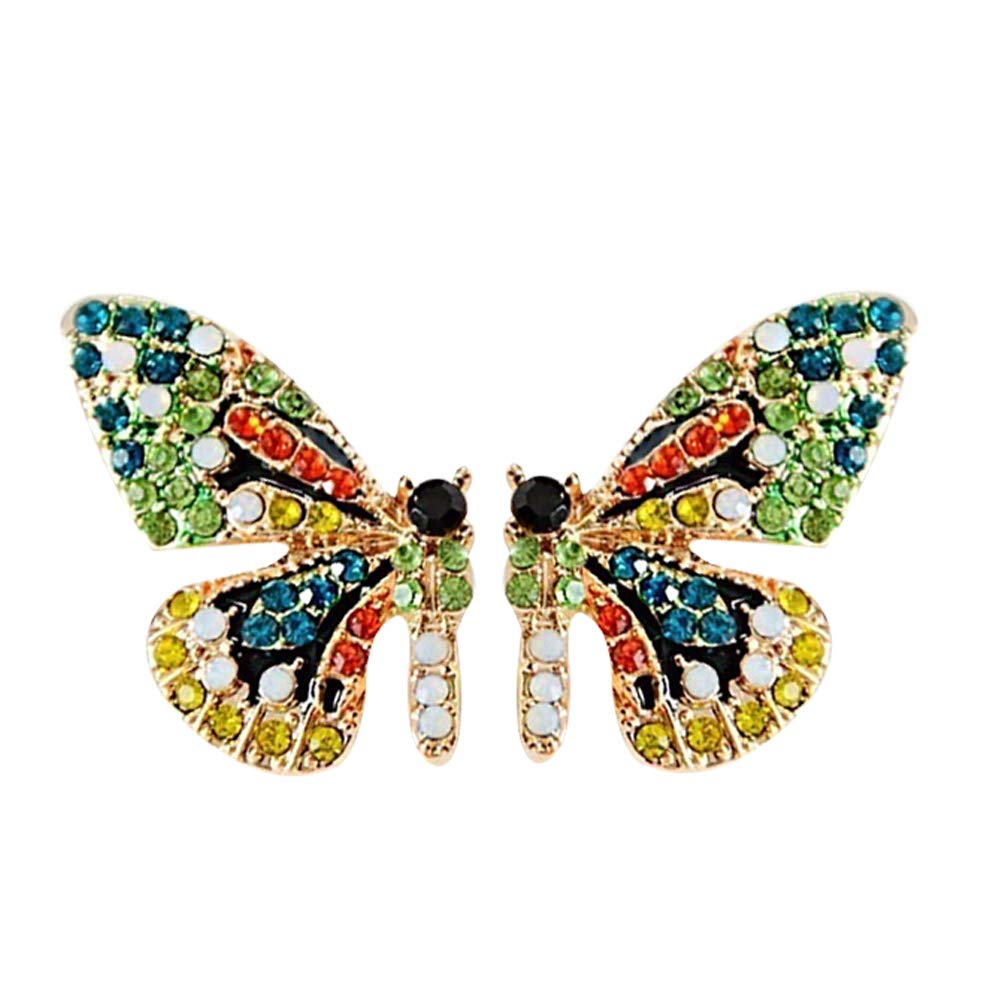 Crystal Pearl Butterfly Stud Earrings for Women - Fashion Rhinestone Earring Set in Multicolor, Party Jewelry for Girls & Men | Perfect for Weddings, Date Nights & Special Occasions