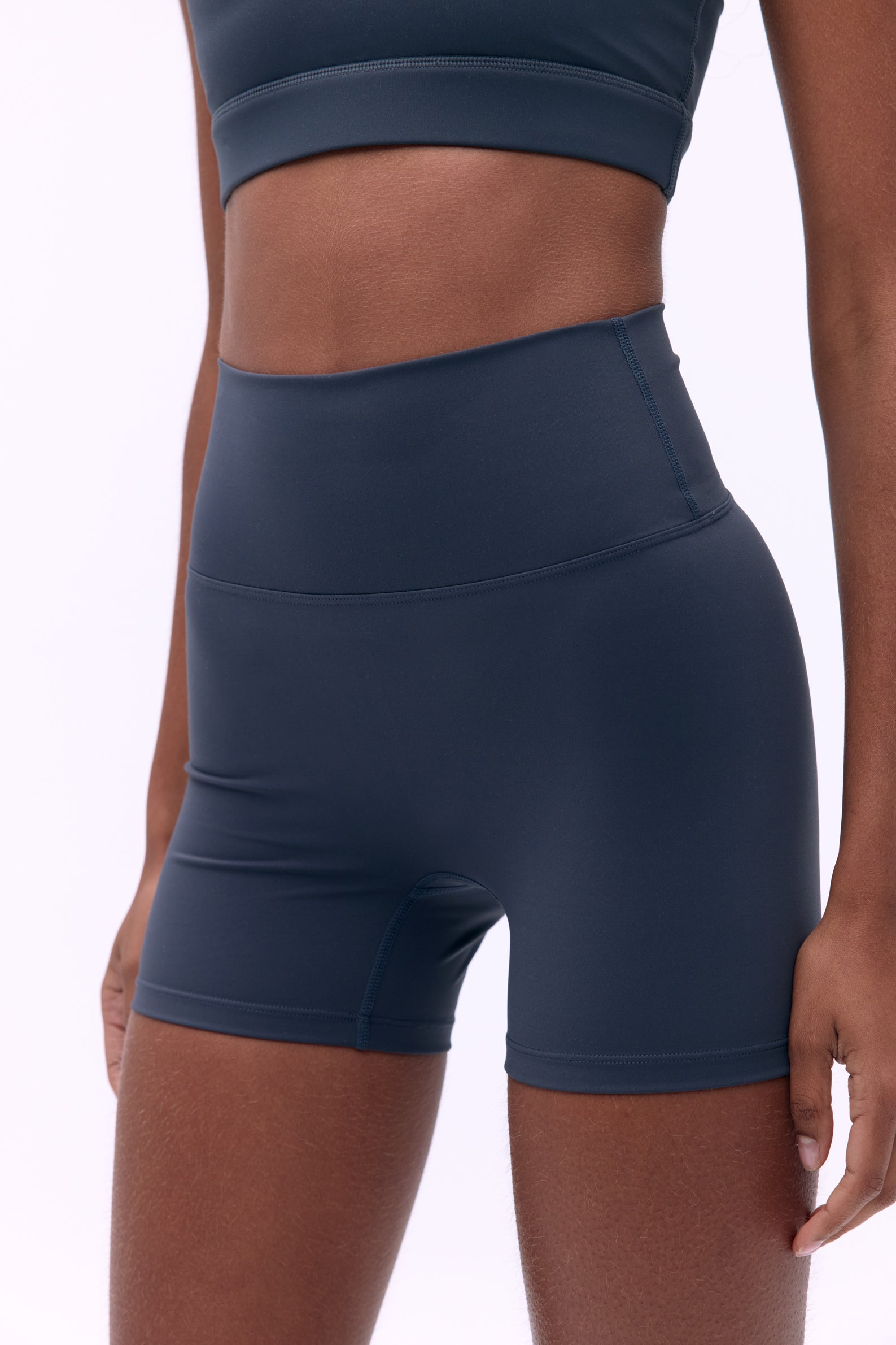 Ultimate Ultra Crop Shorts for Women - High Waisted Workout Shorts - Midnight Blue - Perfect for Running, Yoga & Gym