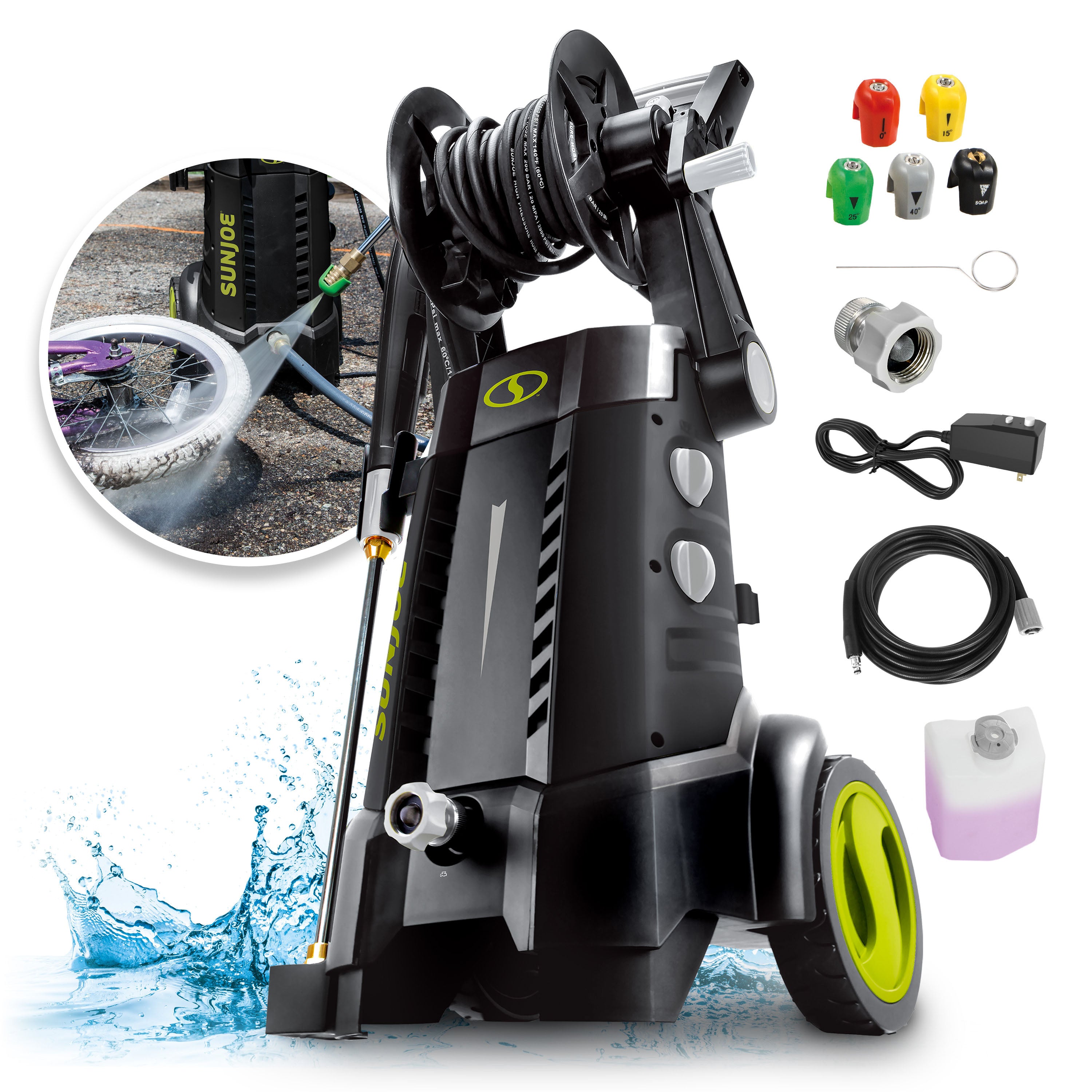 Sun Joe SPX3001 2030 PSI Electric Pressure Washer - 1.2 GPM, 13 Amp Motor with High Pressure Hose Reel & XL Detergent Tank | Ideal for Home Cleaning, Driveway Washing, Deck Maintenance & Outdoor Surface Cleaning