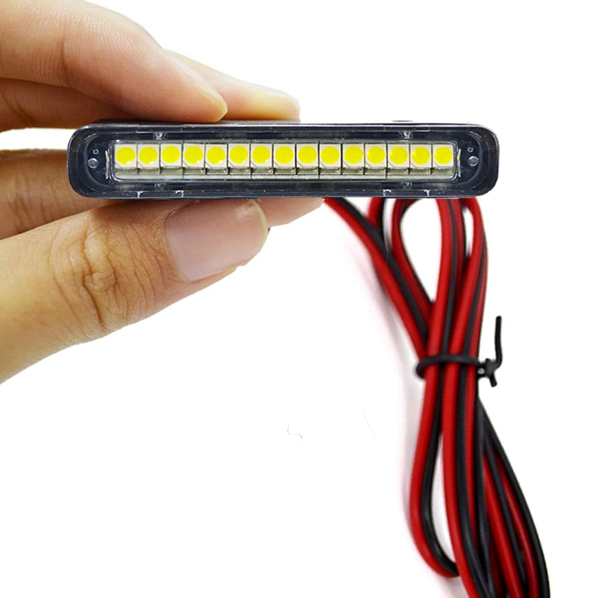 1Pcs 15 White LEDs Waterproof Motorcycle LED License Plate Light - Tail Light, Backup Light, Reverse Light, Side Marker Light for Motorcycle, Scooter, Bike, ATV, Car, RV, SUV - Perfect for Night Riding and Vehicle Safety