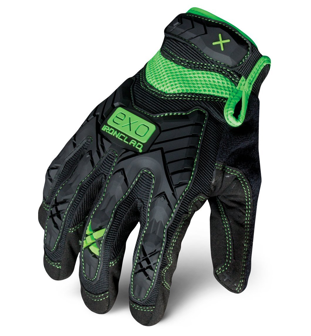 Ironclad EXO Motor Impact Gloves - TPR Impact Protection Work Gloves (1 Pair, Size L) for Motorcycle Riding, Construction & Heavy Duty Work - EXO2-MIG-04-L