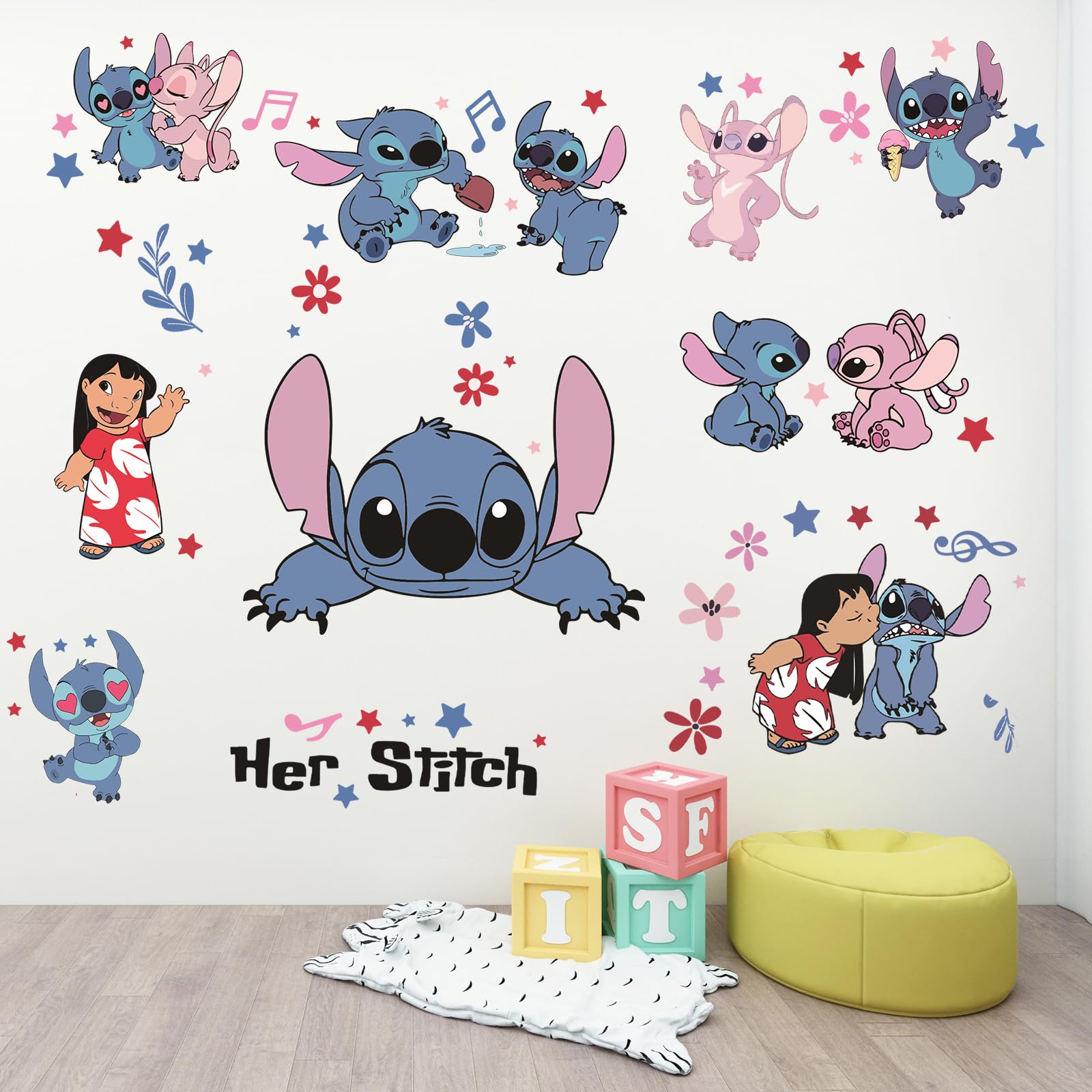 59 PCS Kids Wall Stickers - Cartoon Character PVC Removable Decals for Nursery, Girls Bedroom, Playroom & Living Room - DIY Home Decor for Baby & Children's Rooms | Perfect for Birthday Gifts & Room Makeovers