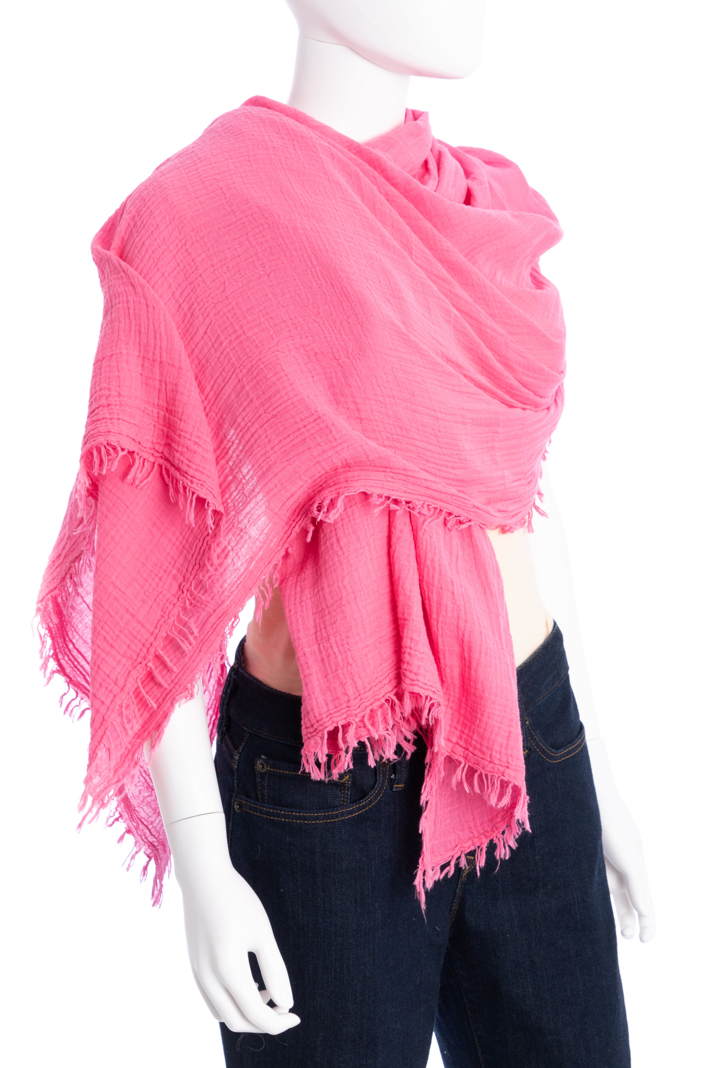Premium Solid Cotton Fringed Scarf - Soft & Lightweight Winter Shawl for Women - Perfect for Cold Weather, Office Wear & Outdoor Activities