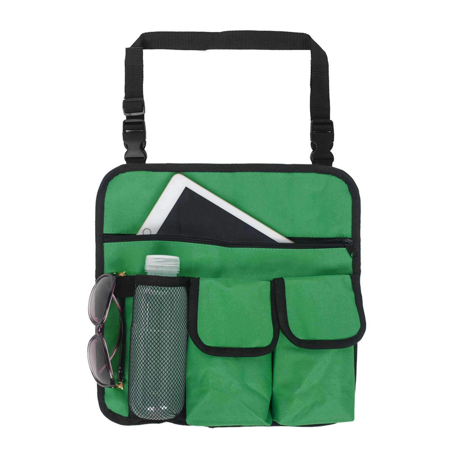Heavy Duty Oxford Chair Armrest Organizer - Waterproof Hanging Storage Pouch with 4 Pockets for Camping, Beach, and Outdoor Chairs - Perfect for Snacks, Drinks, Phone & Essentials - Ideal for Picnics, Backyard Relaxing, and Travel Accessories