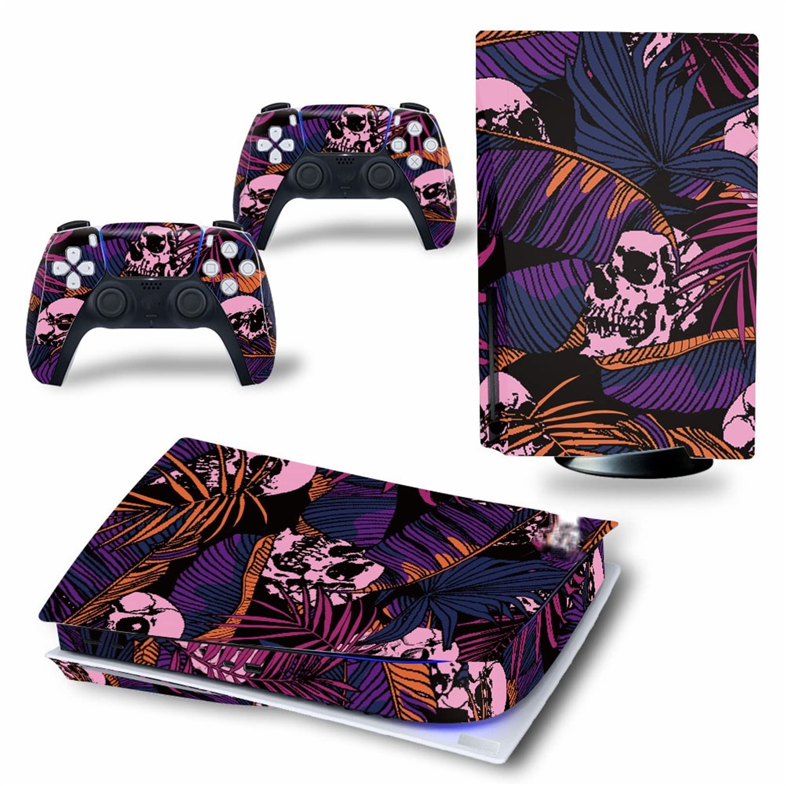 PS5 Disc & Digital Edition Console & Controller Vinyl Skin Wrap - Scratch Resistant Protective Cover - Bubble-Free Application - Perfect for Gaming Protection & Customization - Great for Home Entertainment & Game Room Decor