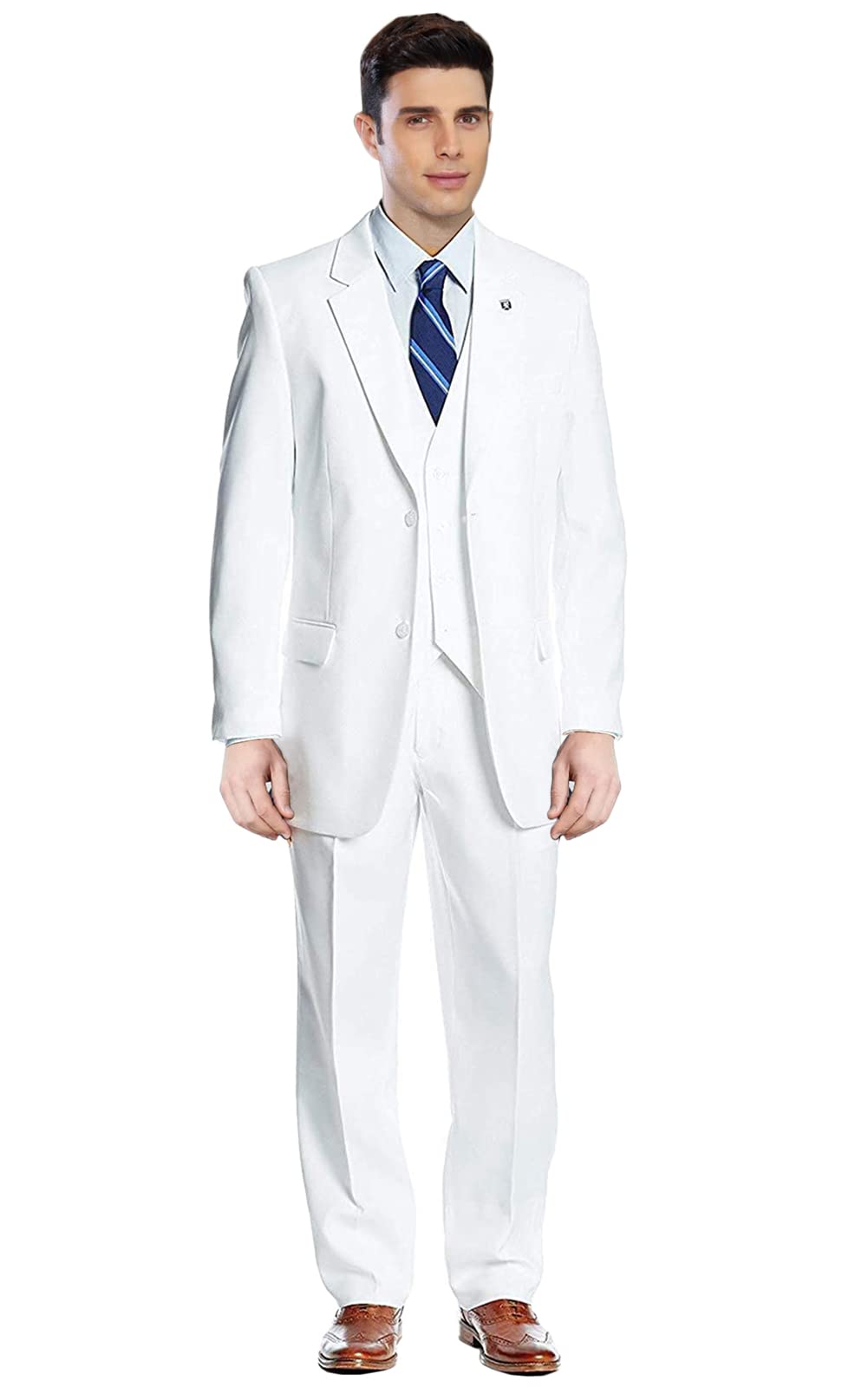 GATMSTZ Men's Notch Lapel 3-Piece Wedding Suit | Big & Tall Tuxedo with Vest & Pants | Perfect for Weddings, Prom, Formal Events & Special Occasions