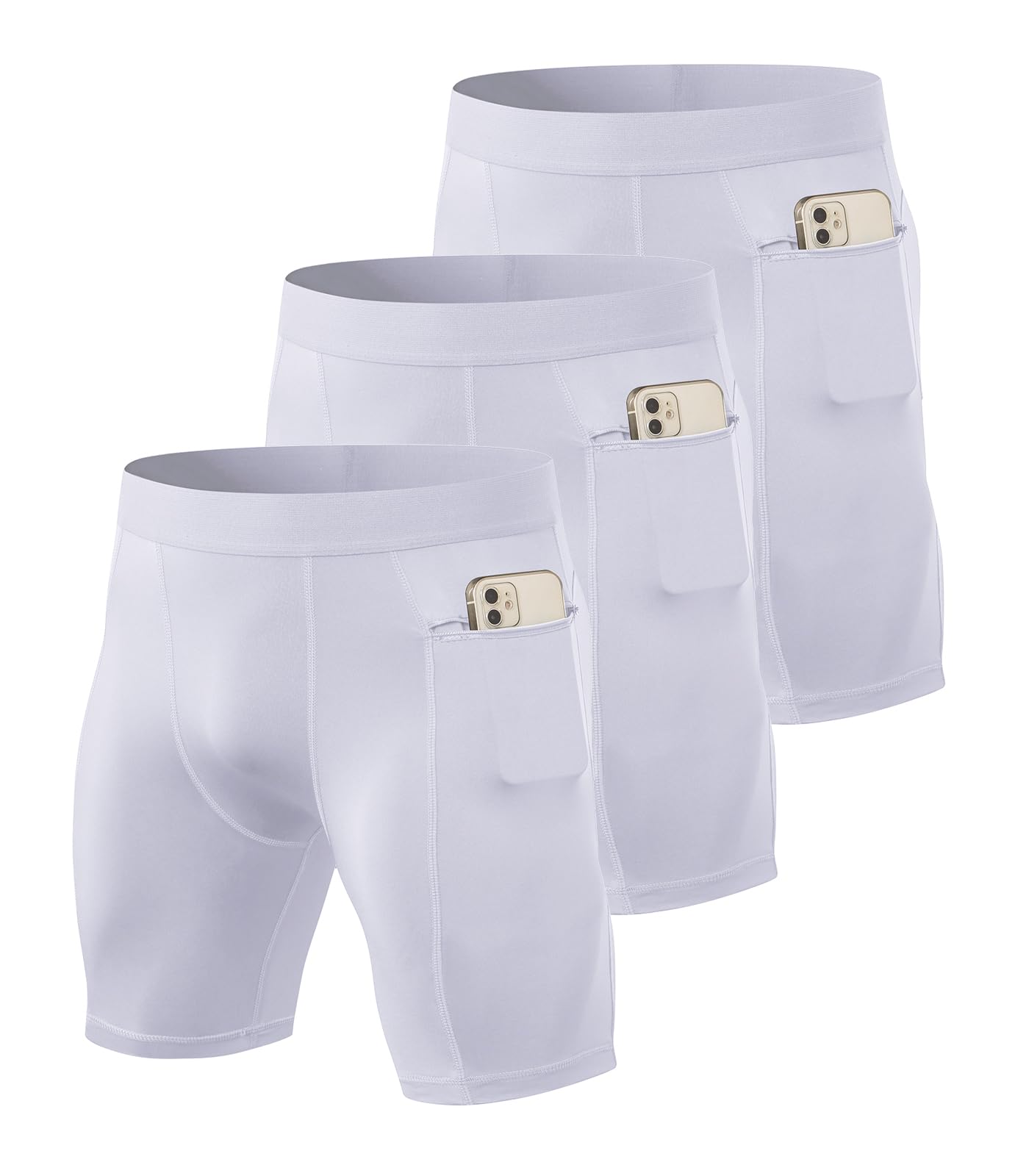 Men's Compression Shorts with Pockets - Breathable Running & Workout Shorts for Athletic Performance - Gym, Marathon & Sports Activities