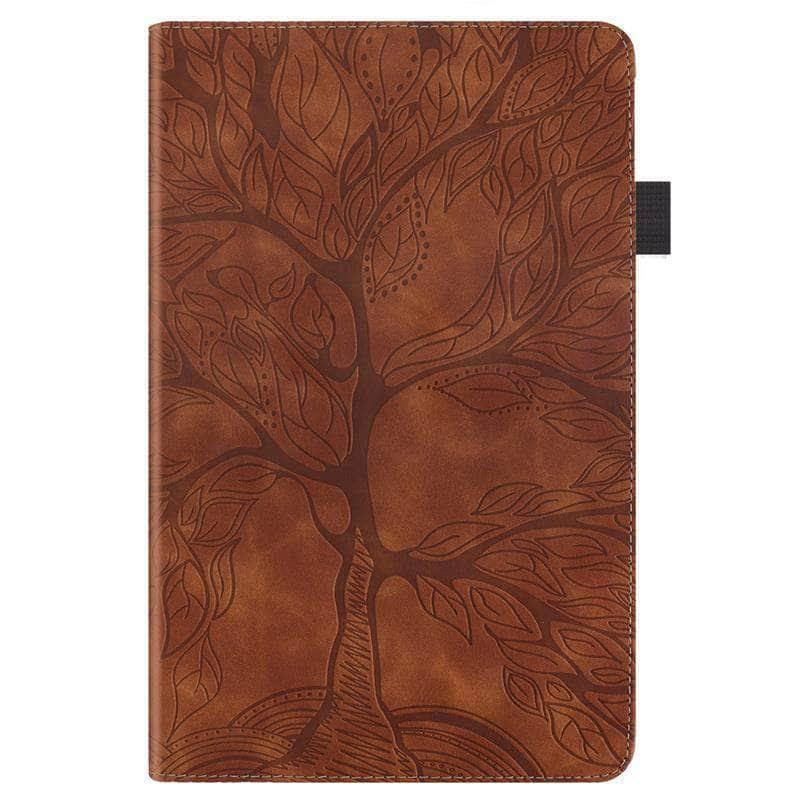 Tree Embossed iPad 9 Folio Case - Premium PU Leather Protective Cover with Auto Sleep/Wake for iPad 9th Generation 2021 - Perfect for Work, School & Travel