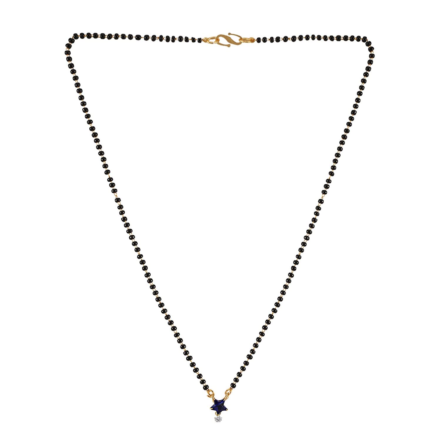 Efulgenz Indian Mangalsutra Necklace for Women - Traditional Bollywood Style Crystal Pendant with Black Beads Chain - Perfect for Weddings, Festivals & Cultural Celebrations