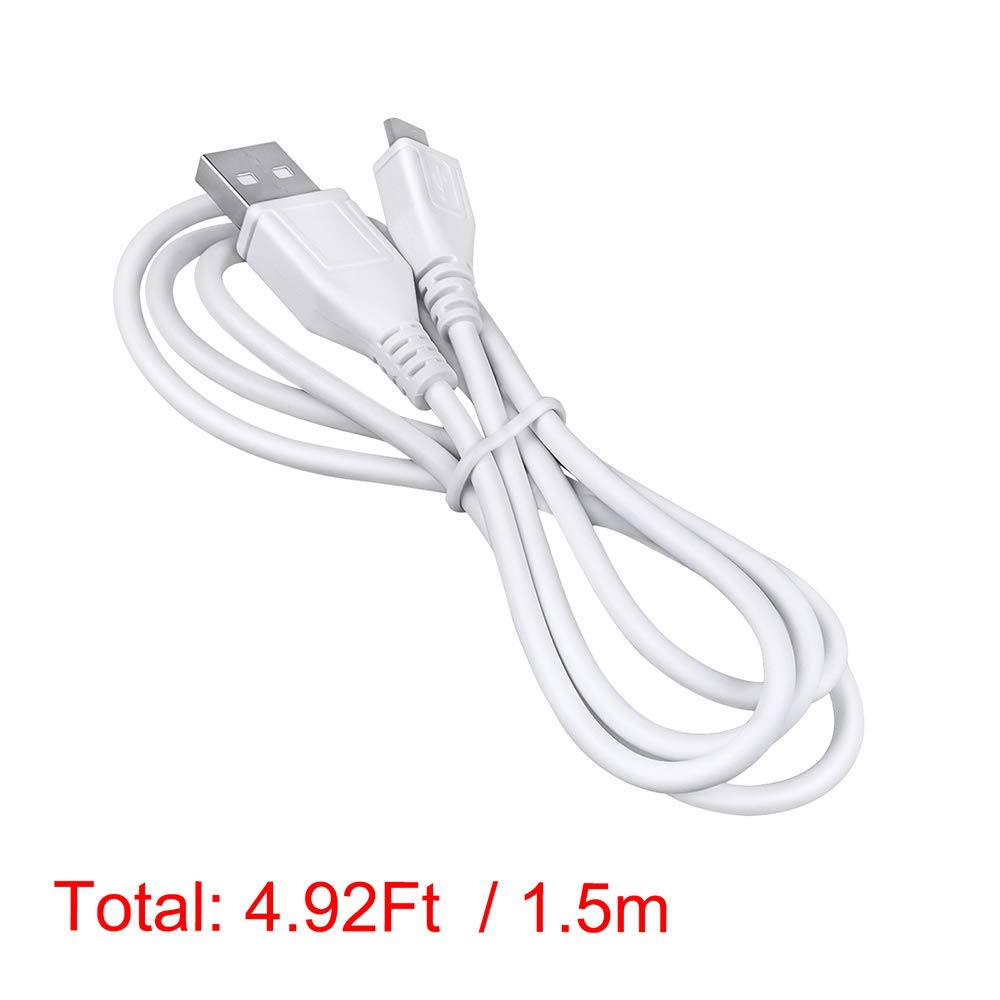 ABLEGRID 5ft White Micro USB Charger Cable for Motorola Droid RAZR MAXX HD - Fast Charging Cord for PC, Laptop, Power Bank - Perfect for Home, Office, and Travel Use
