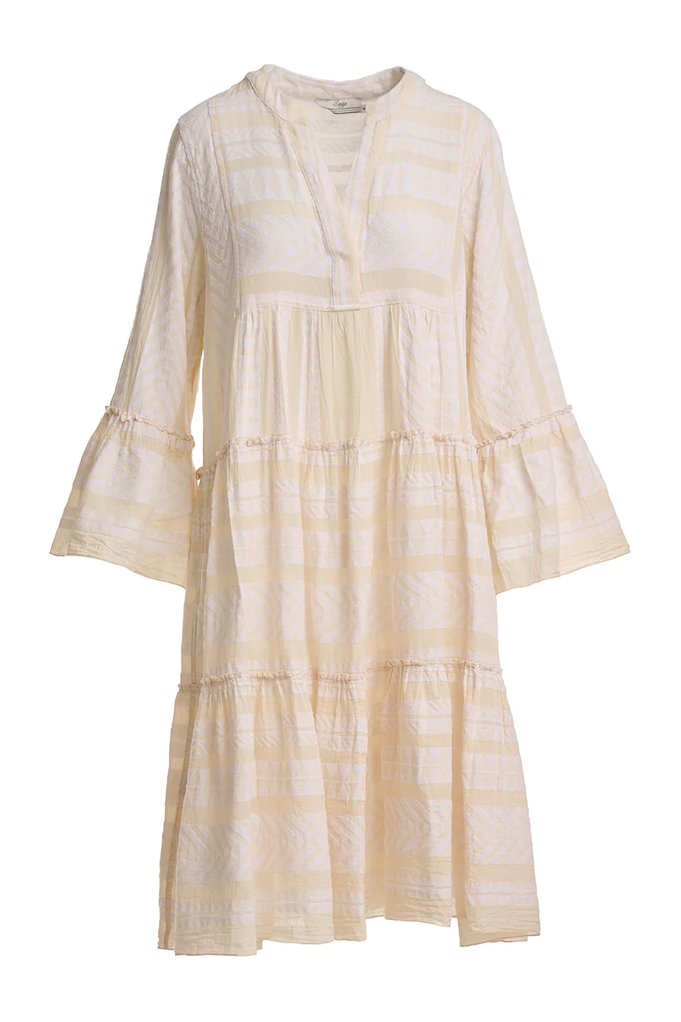 Ella Midi Dress in Ecru - Elegant Flowy Summer Dress for Women | Perfect for Weddings, Parties & Casual Outings