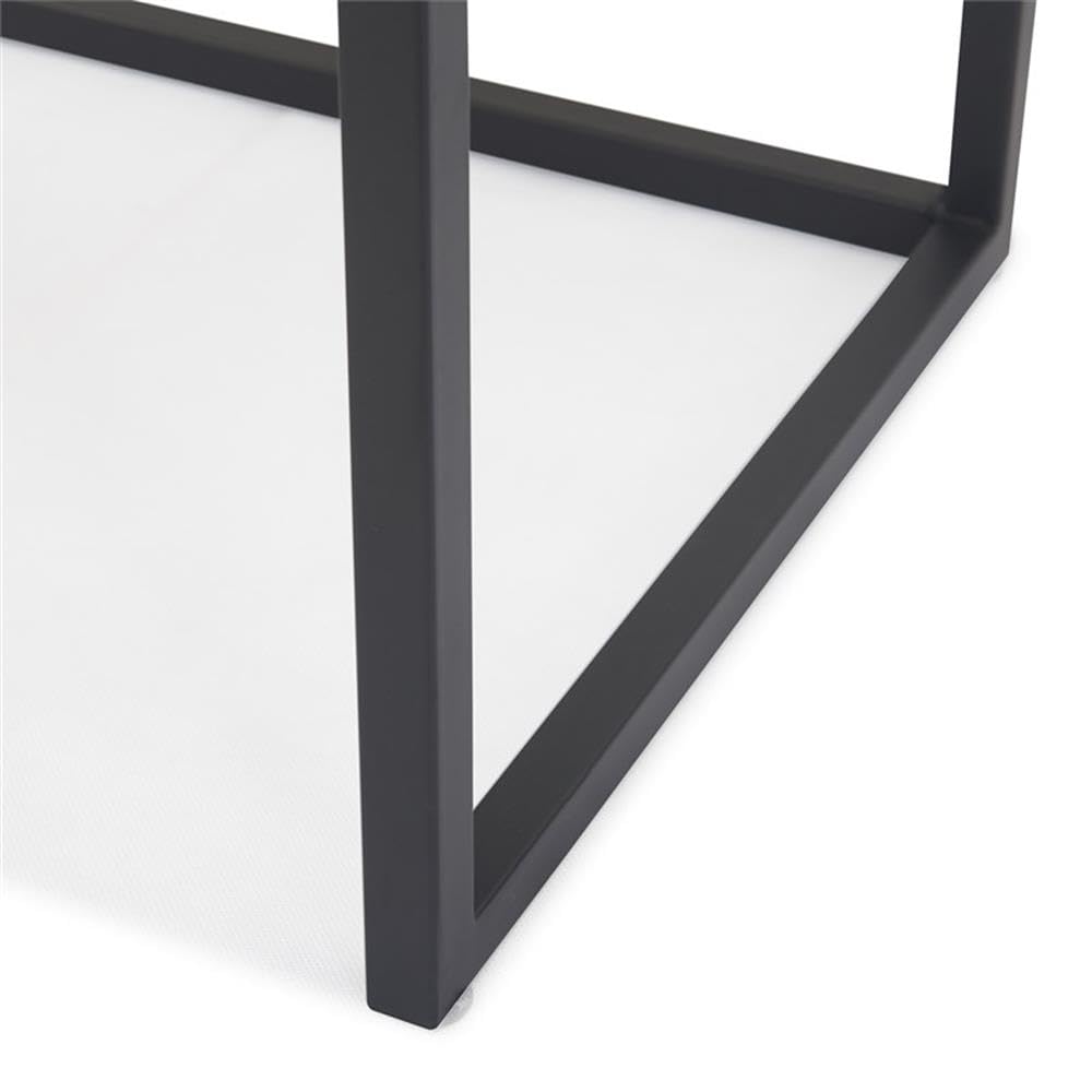 Finch Gramercy Black Mirrored Accent Tables - Set of 2 Modern Side Tables for Living Room, Bedroom & Entryway Decor