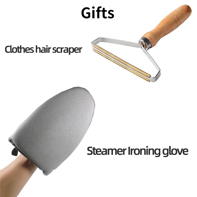 Garment Steamer Hanger with Ironing Gloves - Portable Clothes Steaming Rack for Wrinkle Removal - Handheld Steamer Stand for Home & Travel Use - Perfect for Dresses, Suits & Delicate Fabrics