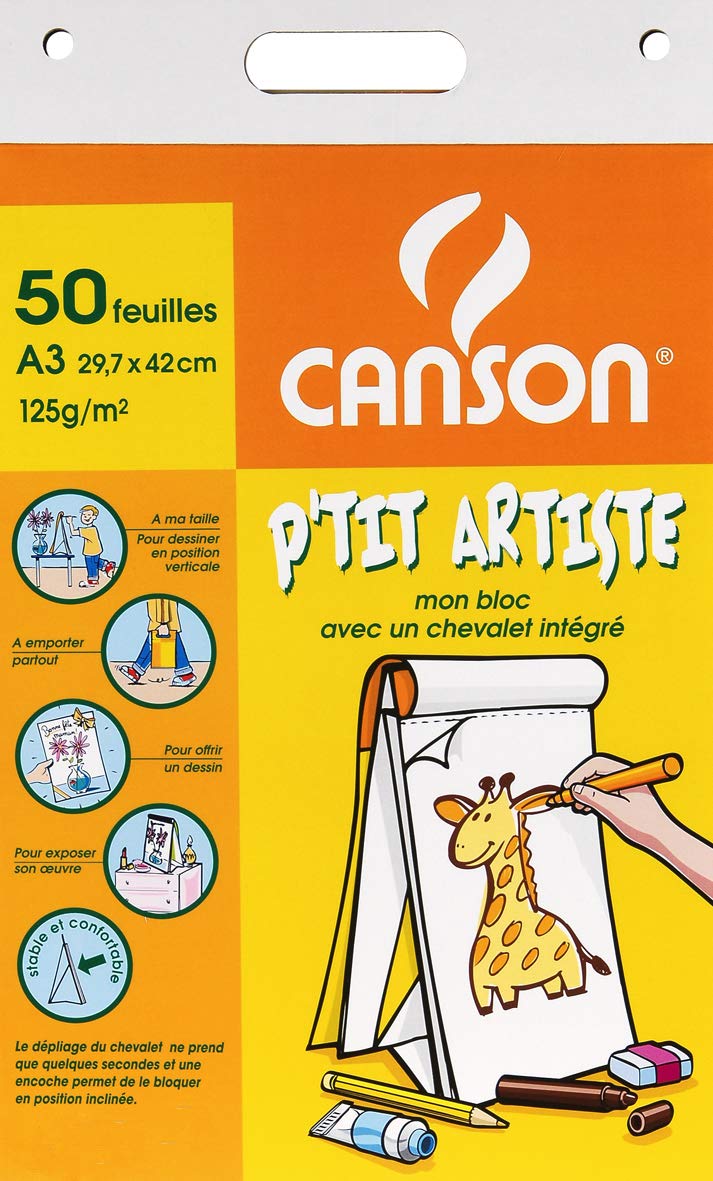 Guarro Canson 219141 Kids Flipchart Paper - 50 Sheets White Drawing Paper for Classroom, Homeschool & Art Projects - Perfect for Kids Crafts, School Presentations & Learning Activities