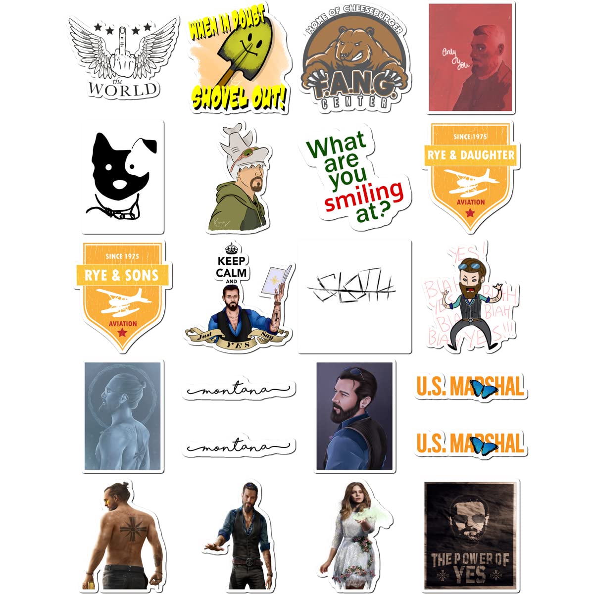 20 Pack Colorful Waterproof Vinyl Stickers - Aesthetic Decals for Laptop, Car, Luggage, Bike, Water Bottle, Skateboard & Guitar (2.1 x 2.1 Inch, White) - Perfect for Personalizing Your Belongings & Adding Style to Everyday Items