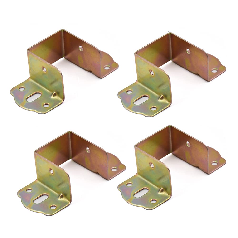 4PCS Heavy Duty Bed Hinges - Metal Corner Brackets for Furniture & Bed Frame Support - Durable Bed Hardware Accessories with Hanging Function - Perfect for Bedroom Furniture Assembly and DIY Projects