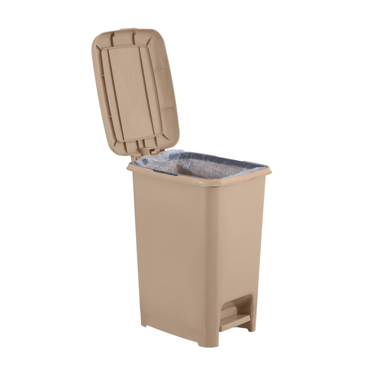 Superior Slim Step-On Trash Can with Lid - 4 Gallon Plastic Foot Pedal Garbage Bin for Bathroom, Kitchen, Office & Bedroom - Space-Saving Design for Small Spaces, Dorms & Apartments - Black