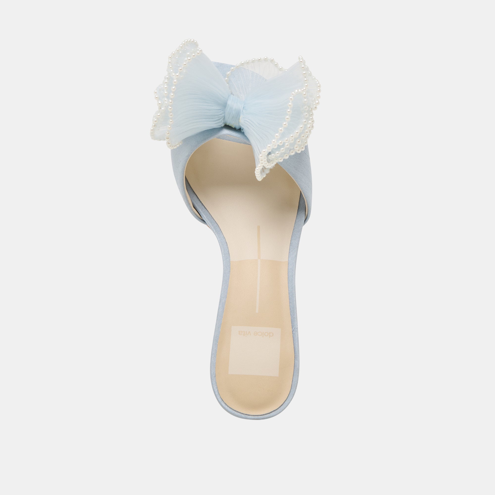 NARITA PEARL HEELS - Light Blue Satin Women's Dress Shoes for Weddings, Parties & Special Occasions