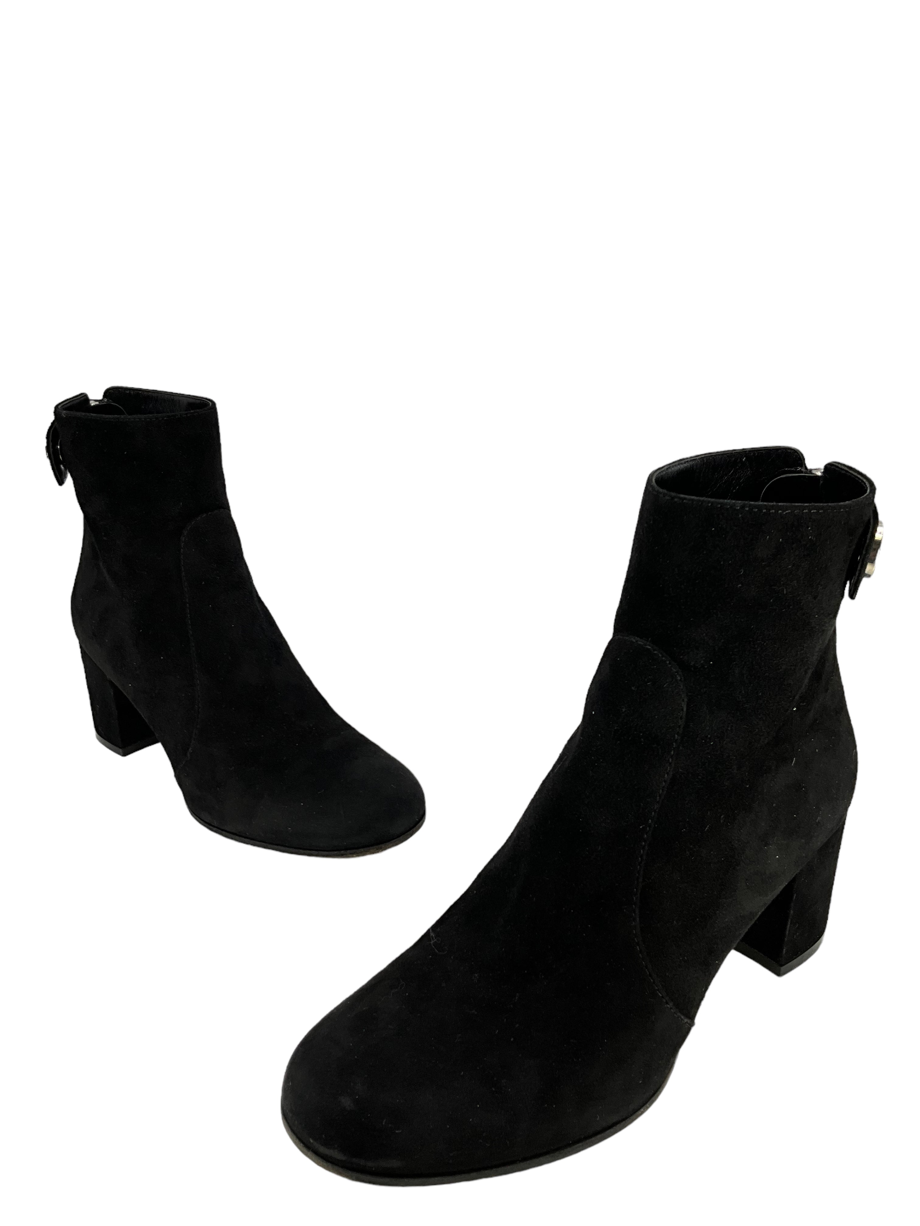 Gianvito Rossi Black Suede Ankle Boots Women's Size 8 - Stylish & Comfortable for Work, Party & Evening Events