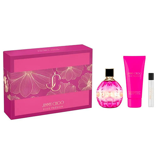 Jimmy Choo Rose Passion 3-Piece Gift Set for Women - Perfume, Body Lotion & Shower Gel - Perfect for Valentine's Day, Birthday & Anniversary Gifts