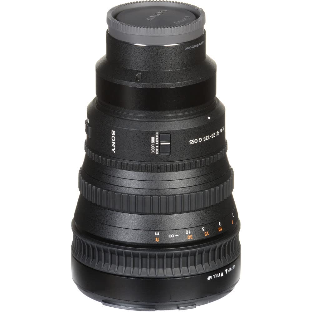 Sony FE PZ 28-135mm f/4 G OSS Lens (SELP28135G) with Complete Bundle - Backpack, 64GB SD Card, Card Reader, Flexible Tripod, Memory Card Case, Lens Cap Keeper, Cleaning Kit & Hand Strap | Perfect for Videography, Travel Photography & Professional Shooting