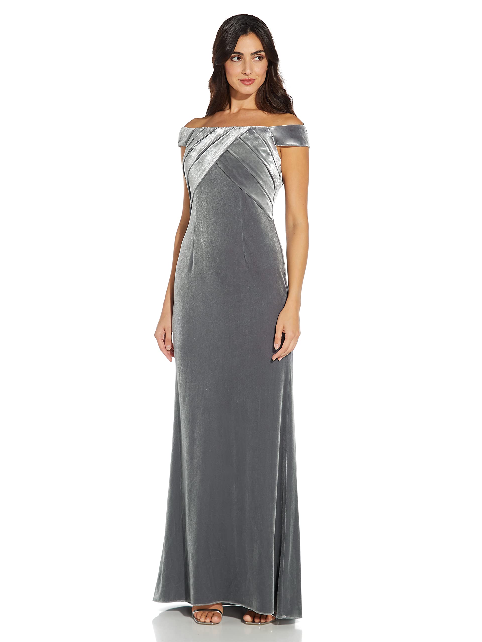 Adrianna Papell Women's Stretch Velvet Dress - Elegant & Comfortable Formal Gown for Evening Parties, Weddings & Special Occasions