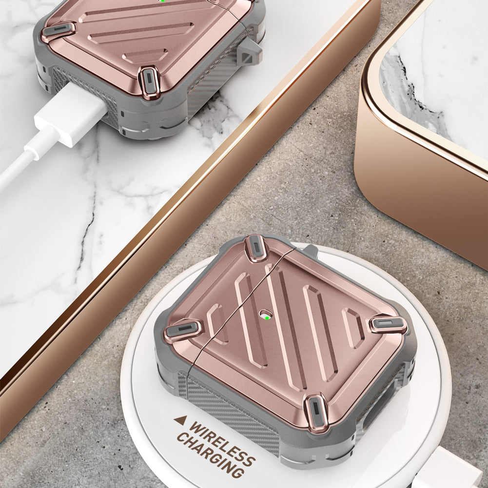 Apple AirPods 1 & 2 Unicorn Beetle Pro Rugged Case - Shockproof Protective Cover with Built-in Screen Protector, Rose Gold - Perfect for Outdoor Activities, Travel & Gym Use