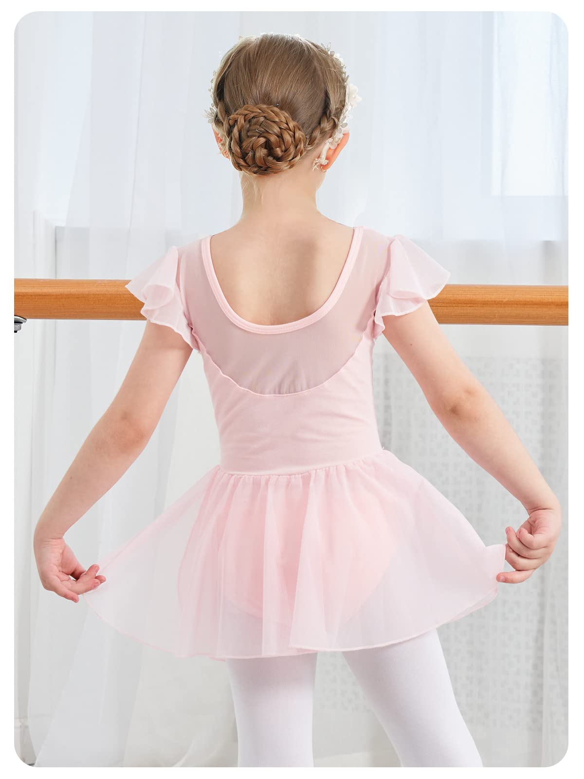 Girls Ballet Leotard with Skirt & Flutter Sleeves - Toddler Dance Outfit for Ages 2-9 | Perfect for Ballet Class, Recitals & Dance Performances