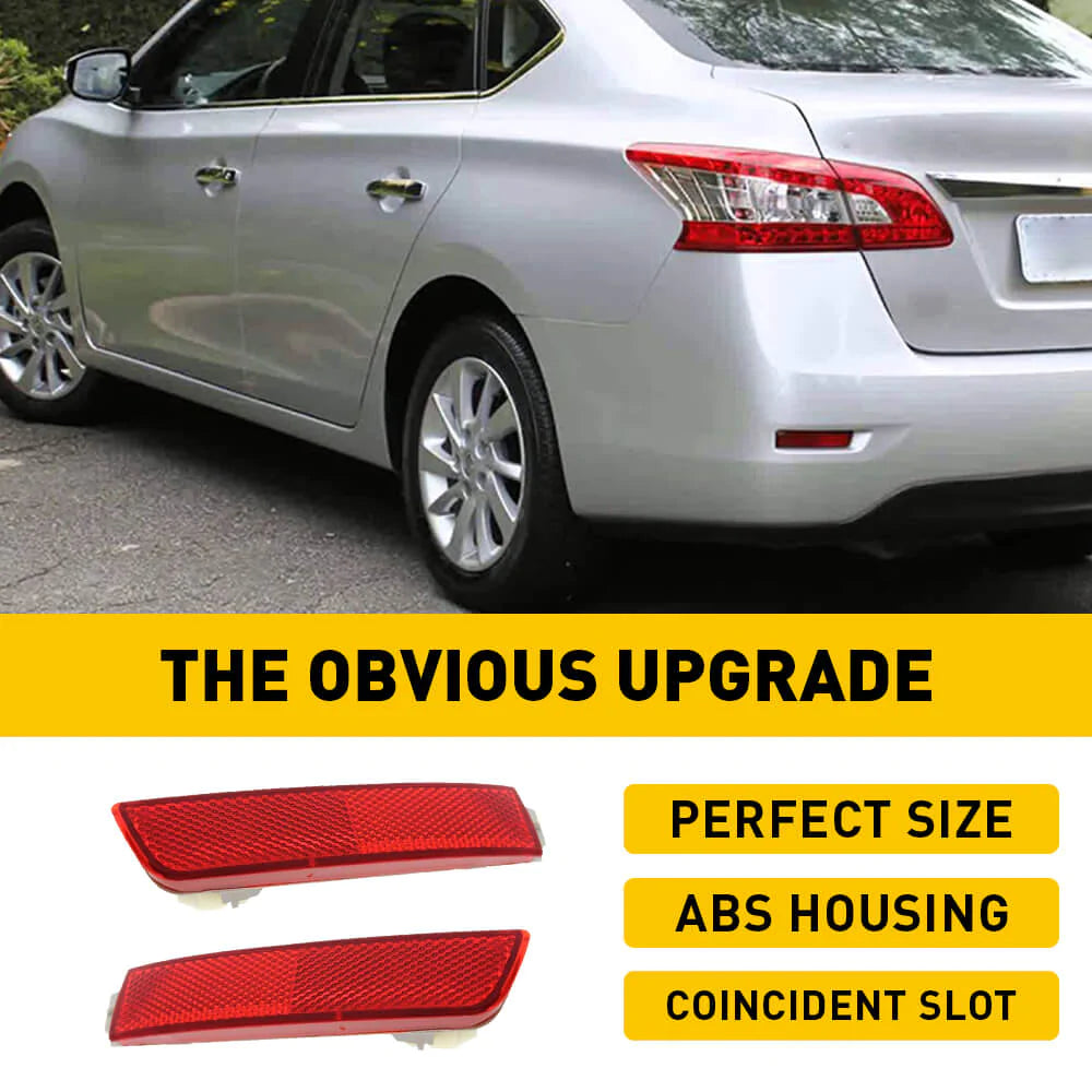 Pair of Rear Bumper Reflectors (Left & Right) for 2009-2018 Nissan and Infiniti Models - Enhanced Night Visibility & Safety Accessories for Parking and Low Light Conditions