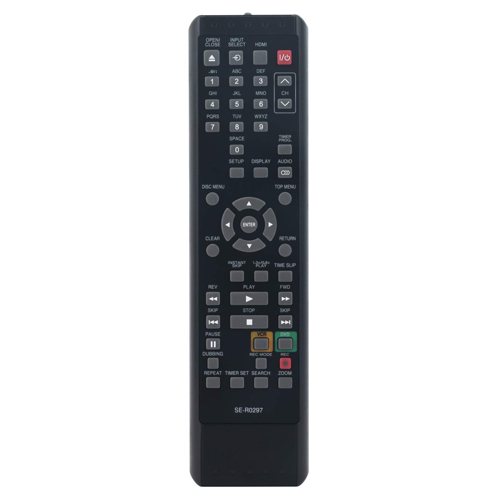 WINFLIKE SE-R0297 Replacement Remote Control for Toshiba DVD Recorder/CVR Combo D-VR7 DVR7 D-VR7KC DVR7KC D-VR7KC2 DVR7KC2 - Perfect for Home Entertainment & Media Playback