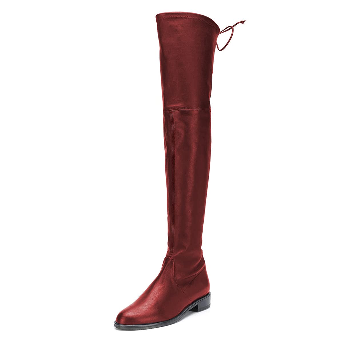 YDN Women's Sexy Closed Toe Over The Knee Boots - Lace Up Thigh High Boots with Low Heel for Dress & Casual Wear | Perfect for Party, Date Night & Winter Fashion
