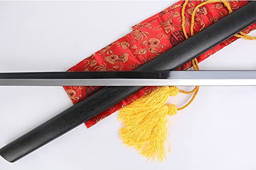 Real Katana Sword - High-Quality Steel Black Blade for Anime Cosplay, Bleach Urahara Kisuke Samurai Sword | Perfect for Collectors, Martial Arts Training & Japanese Culture Enthusiasts