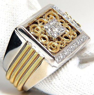 18Kt Gold Men's 0.60ct Diamond Ring with Coil Wrap Design - 3D Tourbillon Luxury Jewelry for Gifts, Weddings & Special Occasions