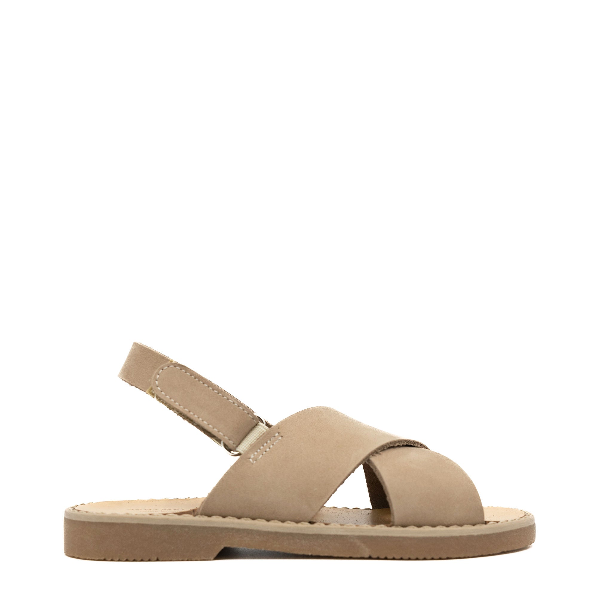 Baby Walker Sandals for Toddlers - Taupe Criss Cross Strap Velcro Shoes | Comfortable First Walking Shoes for Boys & Girls | Perfect for Indoor Play, Park Outings and Beach Walks
