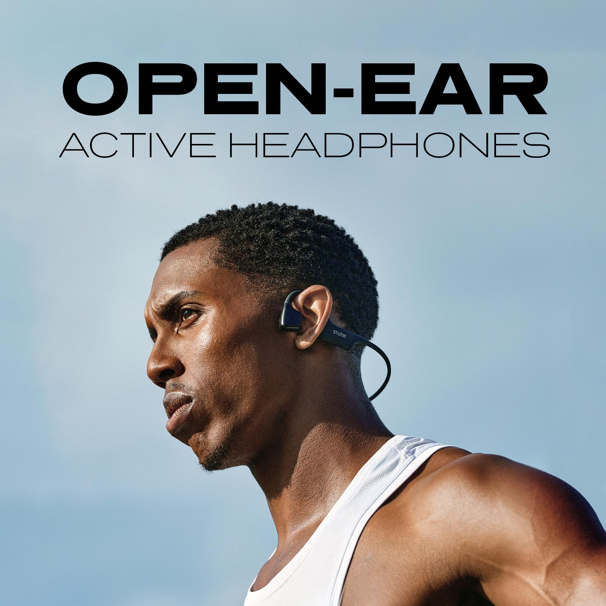 Statik Active Bone Conduction Wireless Headphones - Open Ear Bluetooth 5.3 Headset for Running, Workouts & Cycling - IPX5 Waterproof & Sweatproof Sport Earbuds - Perfect for Gym, Jogging & Outdoor Activities