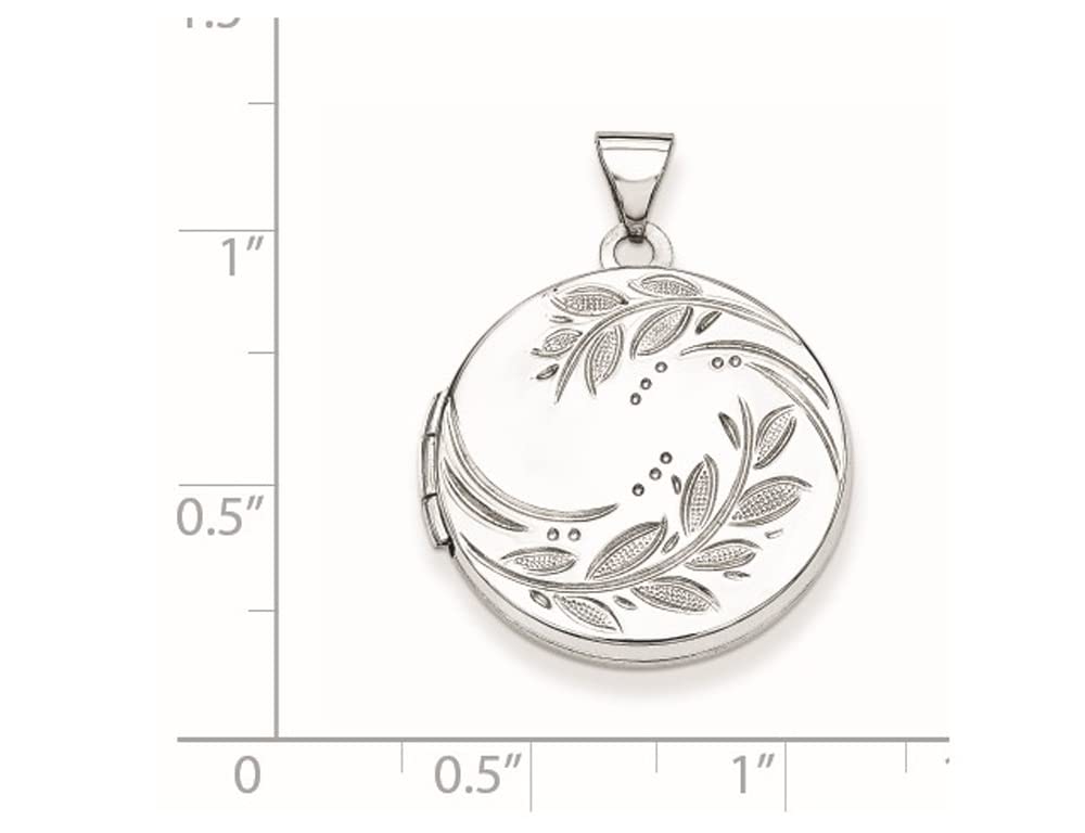 Sterling Silver Floral Locket Pendant Necklace with 18