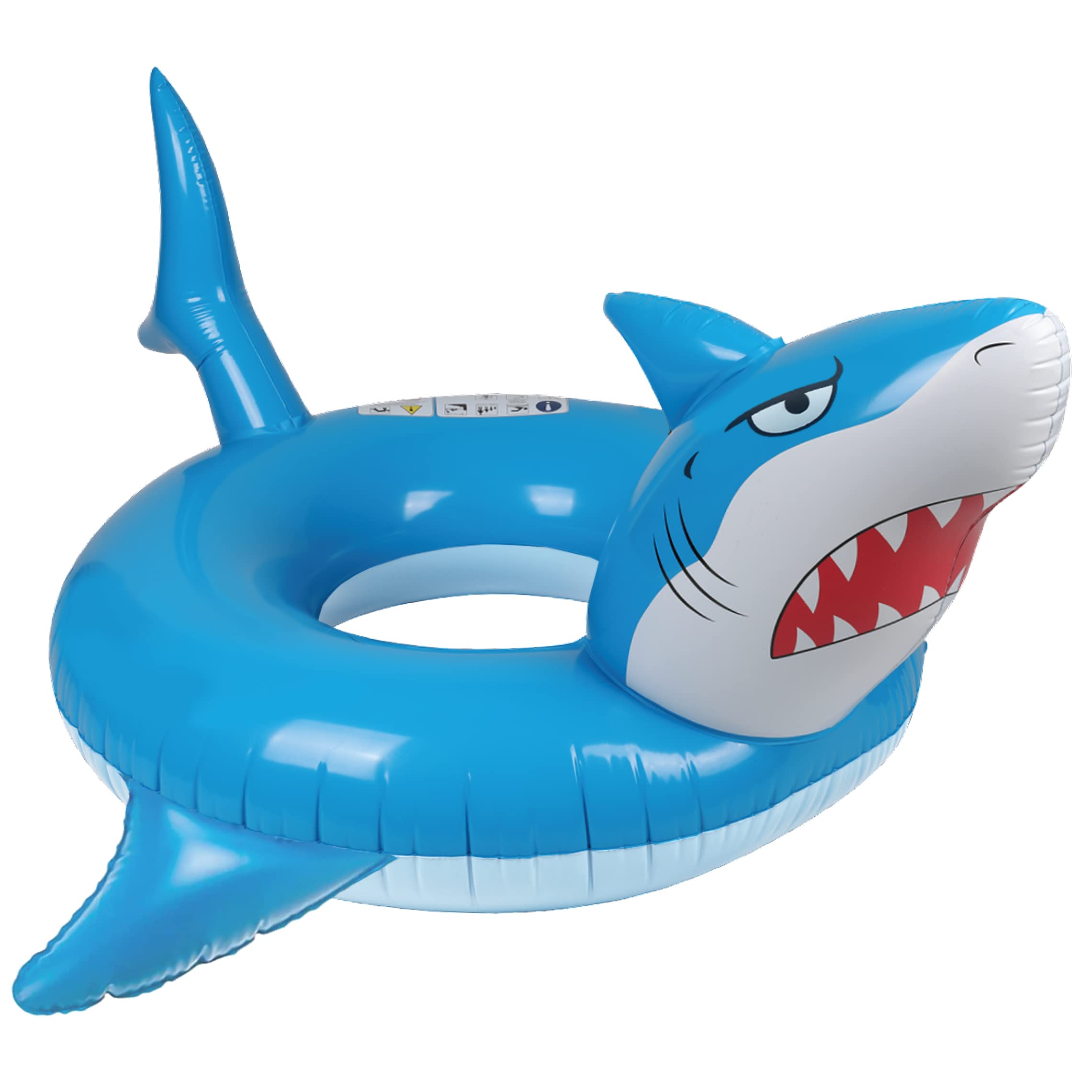 Inflatable Shark Ride-On Swim Ring - Blow Up Pool Float Toy for Kids & Adults - Summer Beach, Swimming Pool, Lake Water Fun - Perfect for Relaxing, Lounging & Playtime
