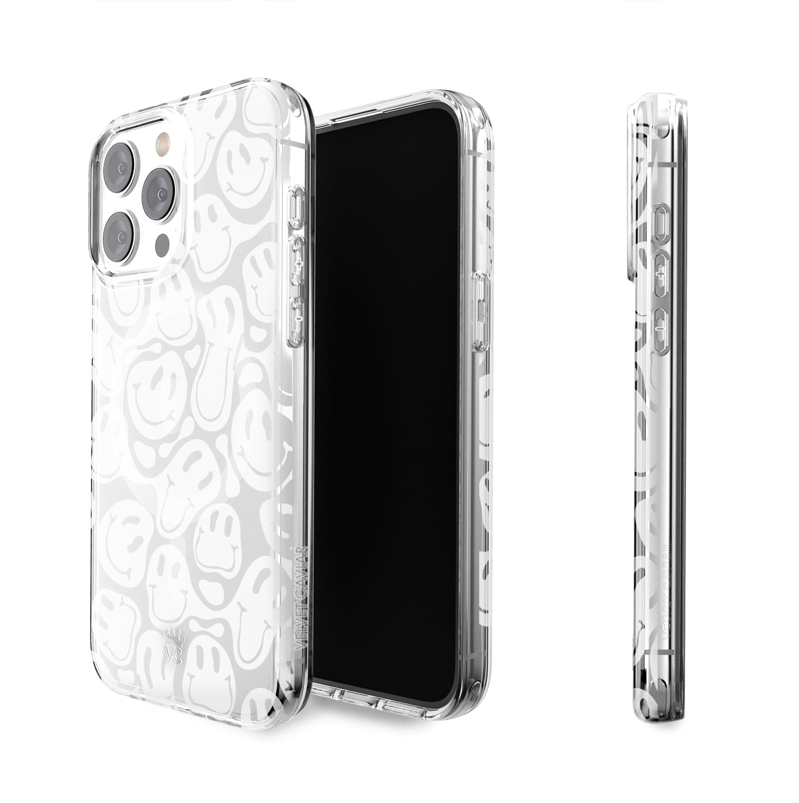 Frosted Clear Smiley Face iPhone Case - Durable Protective Cover for iPhone 13/14/15 - Cute Funny Design for Everyday Use & Gifts