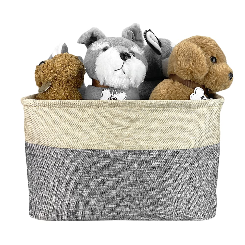 Personalized Alaskan Malamute Dog Bone Pattern Fabric Storage Basket - Grey & White Rectangular Toy Organizer with Handles for Closet, Garage, Bedroom | Perfect for Pet Toys, Clothes, Blankets & Home Organization