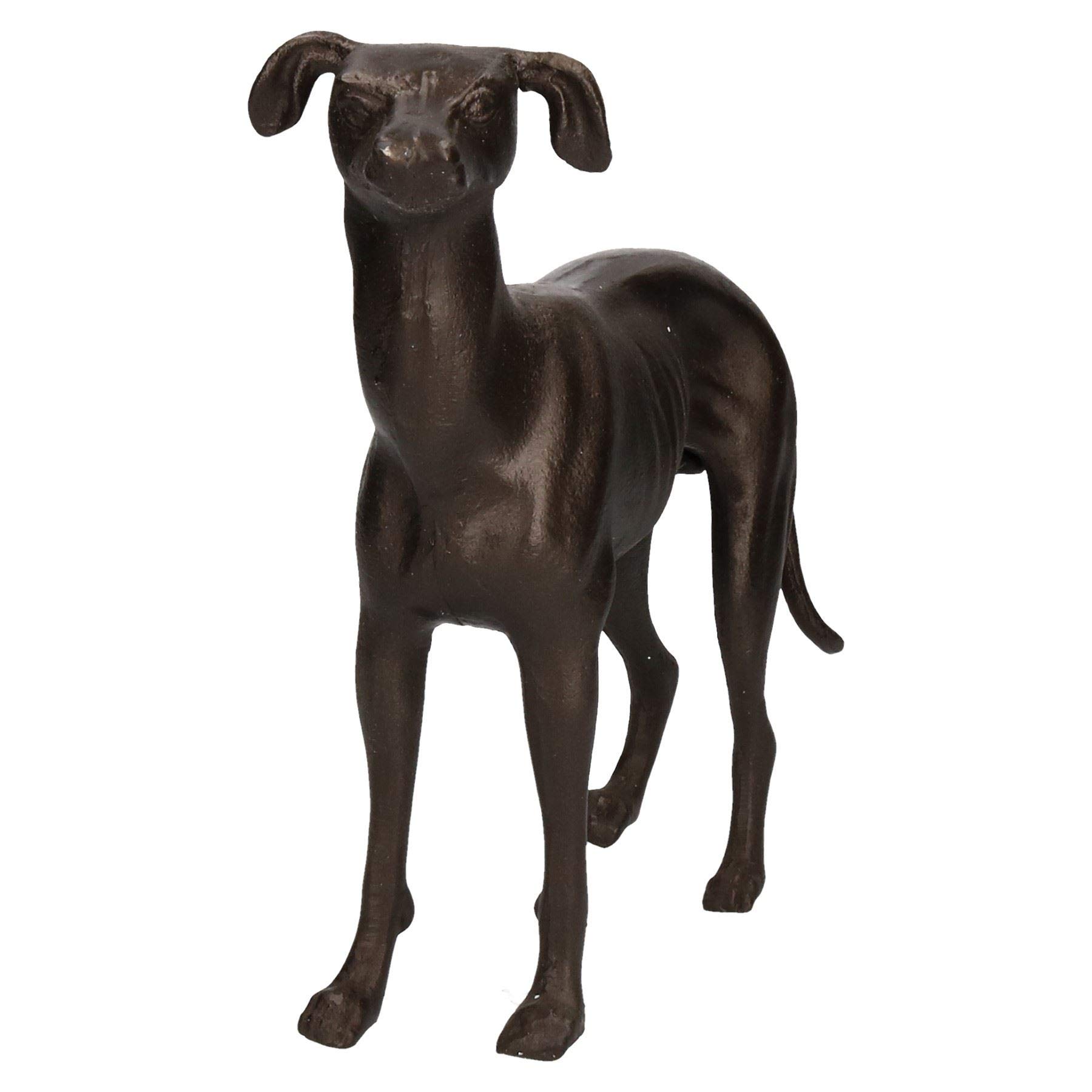 AB Tools Greyhound & Whippet Dog Cast Iron Statue - Handcrafted Sculpture Trophy for Home Decor, Garden Ornament, Pet Lover Gift | Perfect for Living Room, Office Desk, or Outdoor Display