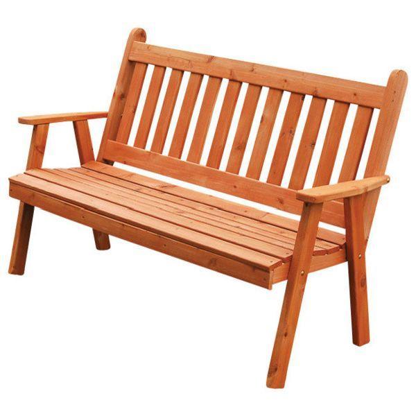 Premium Western Red Cedar Traditional English Garden Bench - Outdoor Patio, Lawn & Garden Seating for Relaxing & Decor