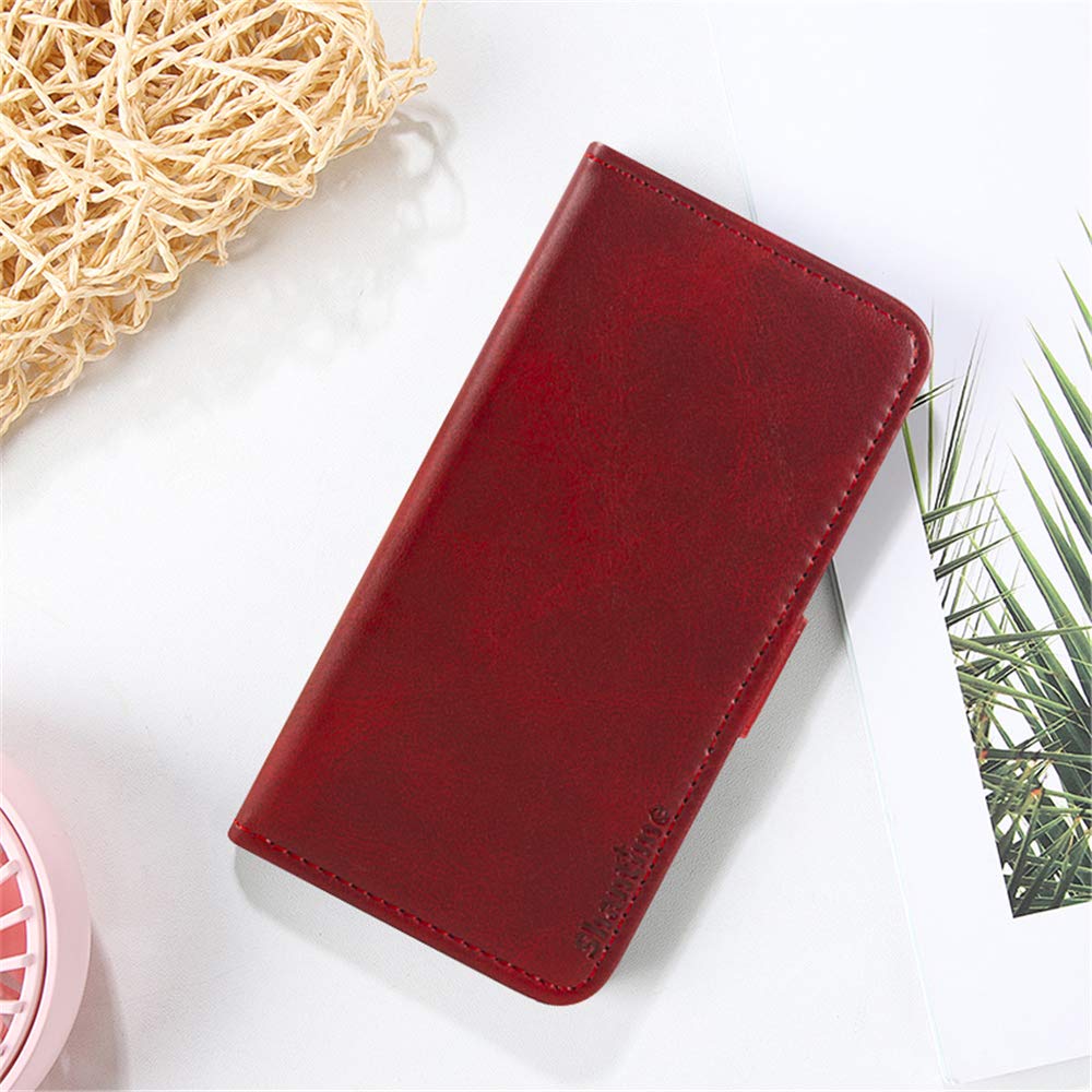 Premium Huawei Honor Holly 3 Leather Wallet Case - Magnetic Flip Cover with Cash & Card Slots & Soft TPU Back for Huawei Y6 II (Red) | Perfect for Business, Travel & Everyday Protection