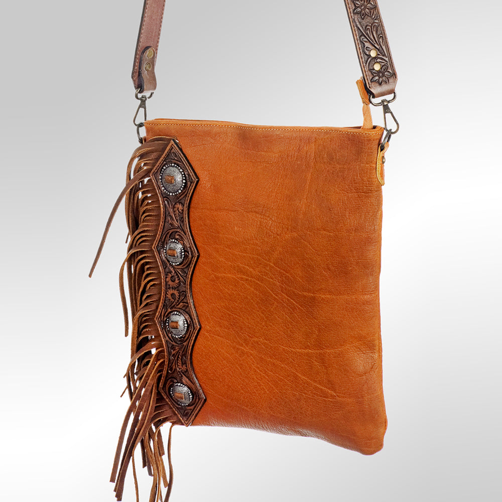 American Darling ADBG467 Genuine Leather Women's Western Handbag - Hand-Tooled Chaps Bag Purse for Cowgirl Style & Rodeo Events