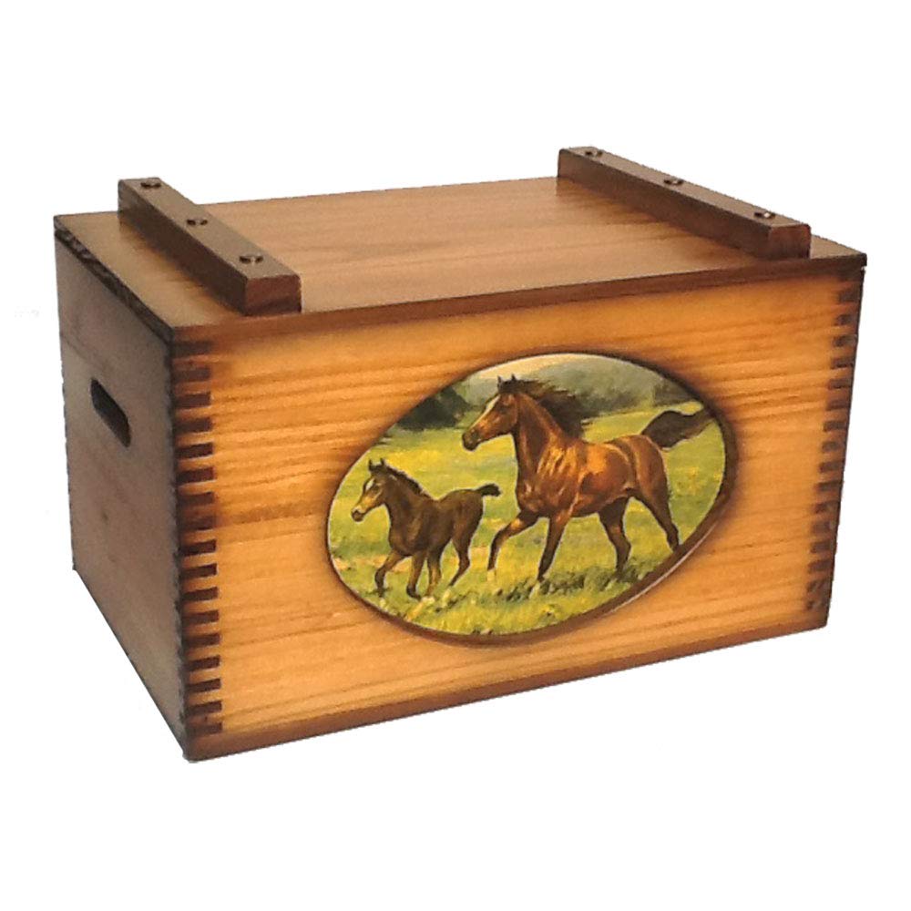Horses in The Meadow Decorative Storage Box - Vintage Floral Design for Home Organization, Jewelry & Keepsakes | Perfect for Bedroom, Bathroom & Living Room Storage