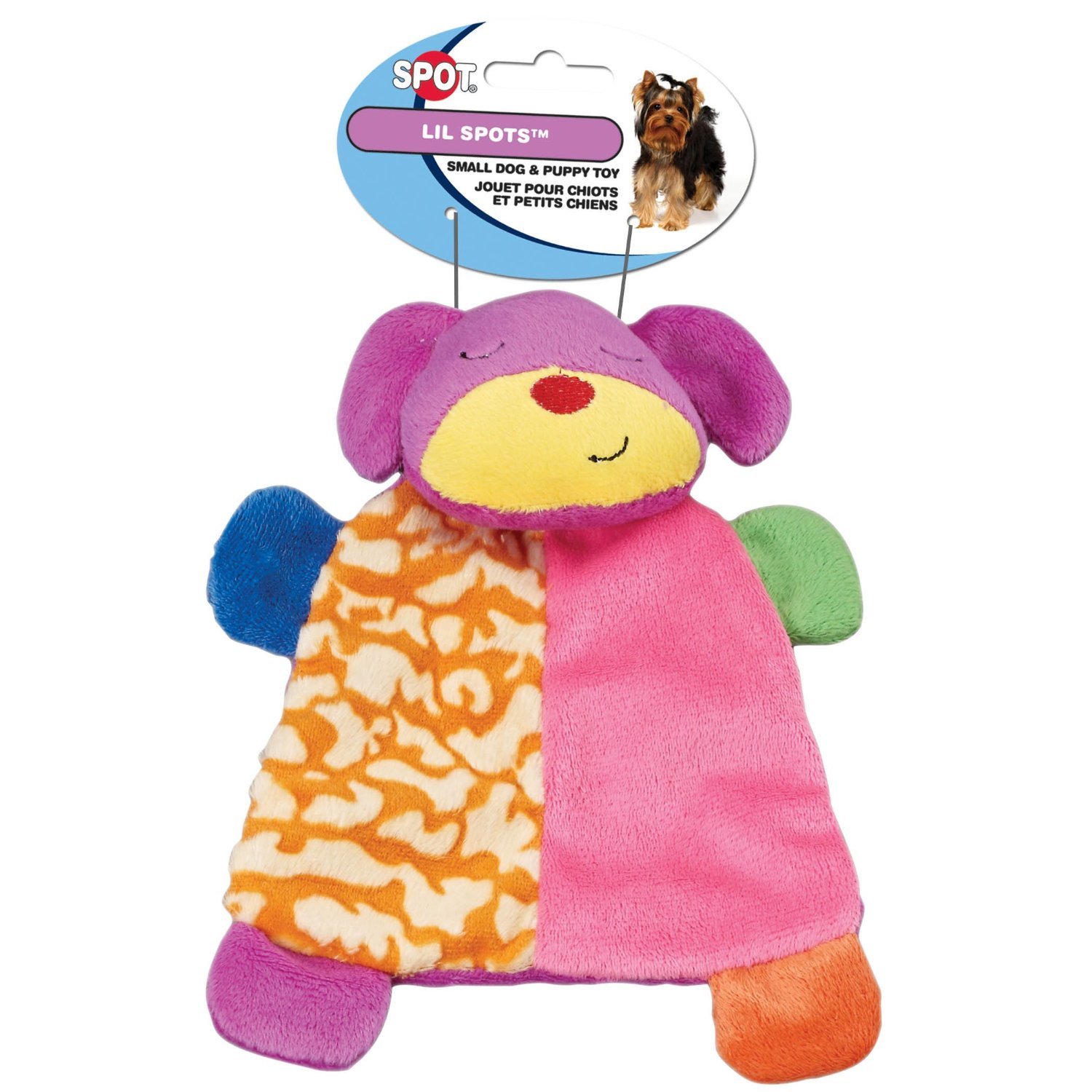 **HDP Spot Lil Spots Plush Blanket Toys for Small Dogs & Puppies - Soft & Cuddly, Assorted Sizes (Pack of 2) - Perfect for Playtime, Napping & Comfort**