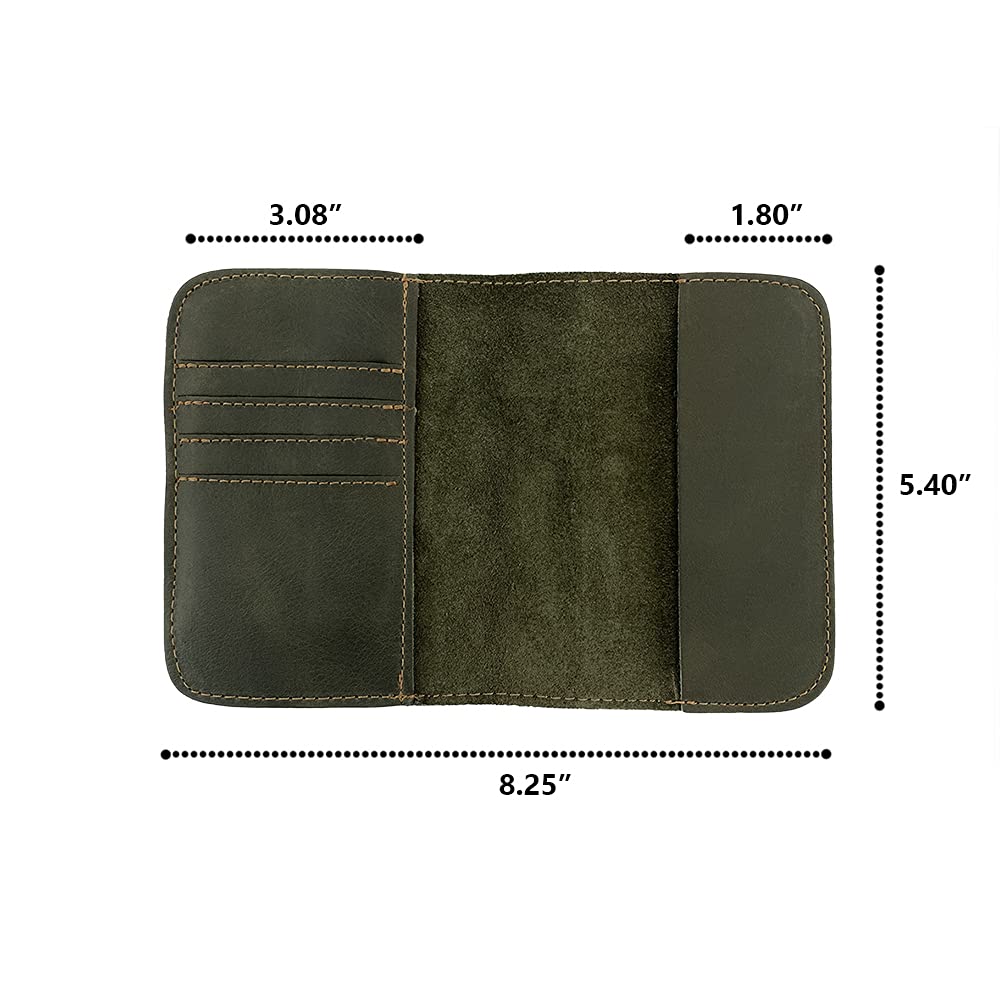 Hide & Drink Genuine Full Grain Leather Bifold Passport Wallet - RFID Blocking Travel Wallet with Card Slots & Money Holder - Handmade Classic Passport Cover for Men & Women - Perfect for Air Travel, International Trips & Daily Use