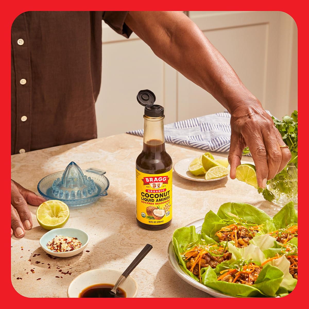 Bragg Organic Coconut Aminos - Soy-Free, Vegan, Gluten-Free, Non-GMO, Kosher Certified Seasoning Sauce (128 oz) - Perfect for Stir-Fry, Salad Dressing & Marinades
