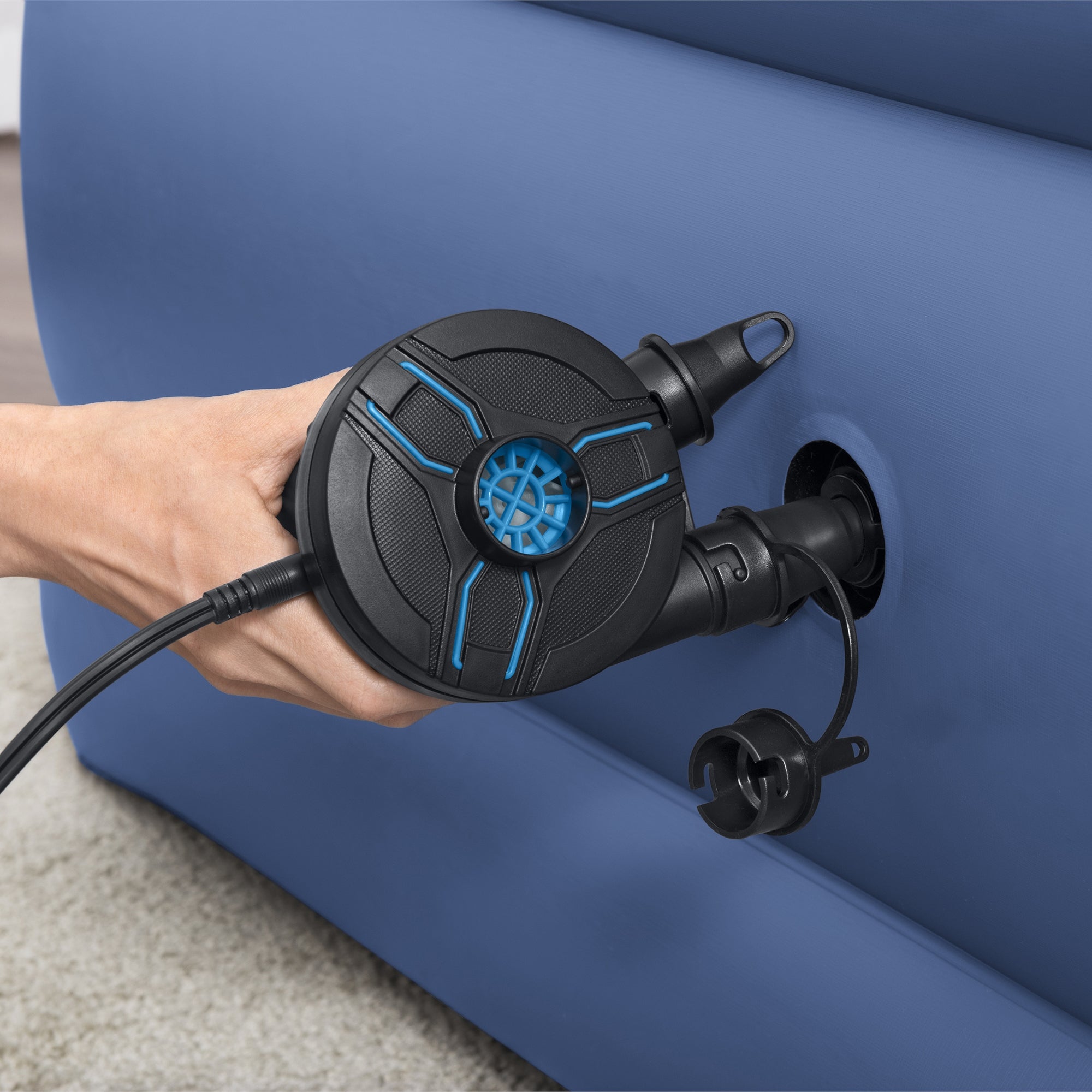 Bestway PowerTouch AC/DC Electric Air Pump - Fast Inflation for Pools, Air Mattresses & Inflatables - Portable Air Pump for Camping, Travel & Emergency Use