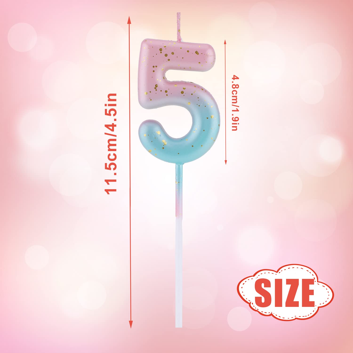 Pink Blue Gradient Birthday Number & Letter Candles for Cake Decorations - Perfect for Birthday Parties, Anniversaries, and Special Celebrations